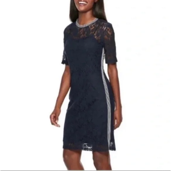 Women's Hope & Harlow Lace Athleasure Dress, Size: 8, Blue Women's Hope & Harlow Lace Athleasure Dress, Size: 8, Blue